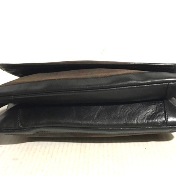 Cole haan unisex Brown distressed Leather Messenger Bag - Picture 9 of 10